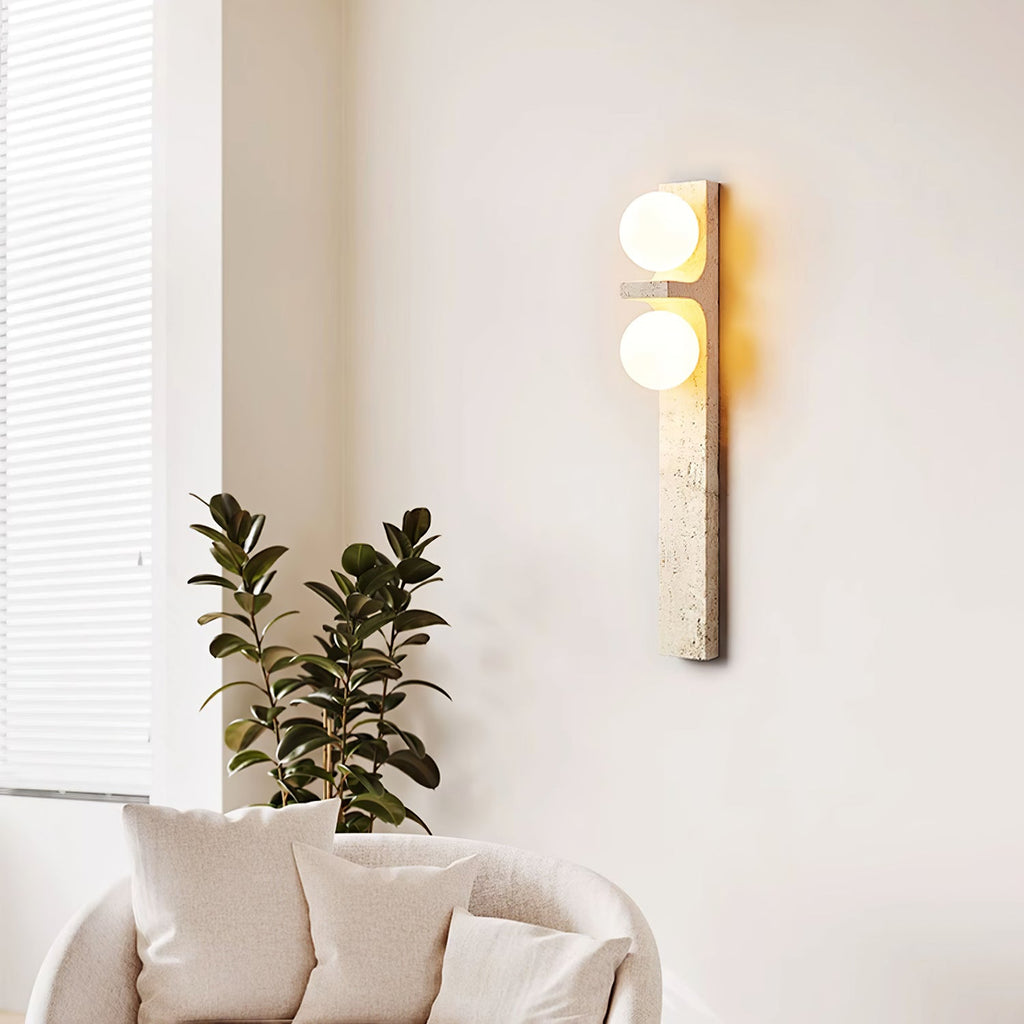 Cassiopeia Wall Light Minimalist in Travertine - Kingsley Beaumont