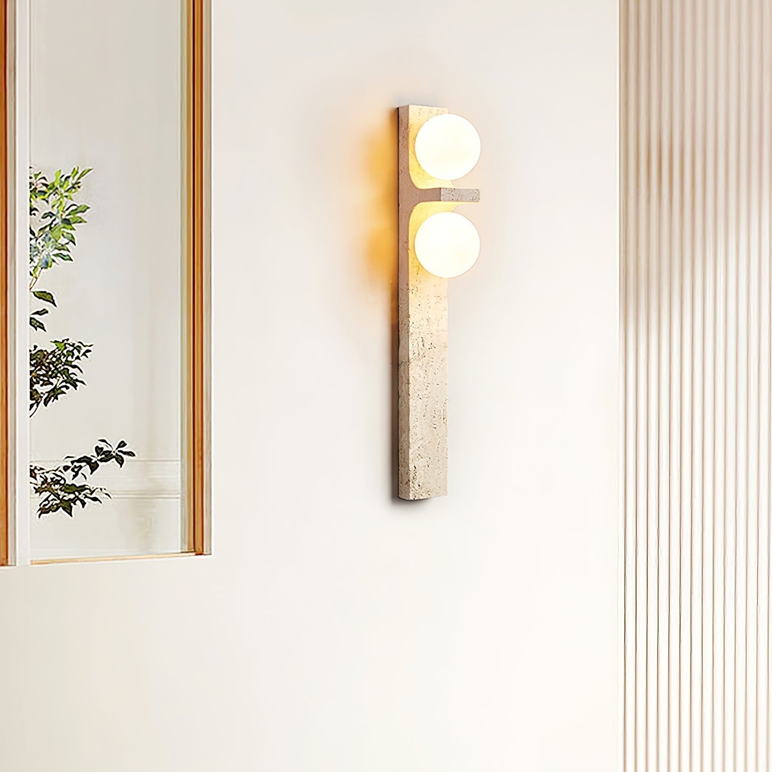 Cassiopeia Wall Light Minimalist in Travertine - Kingsley Beaumont