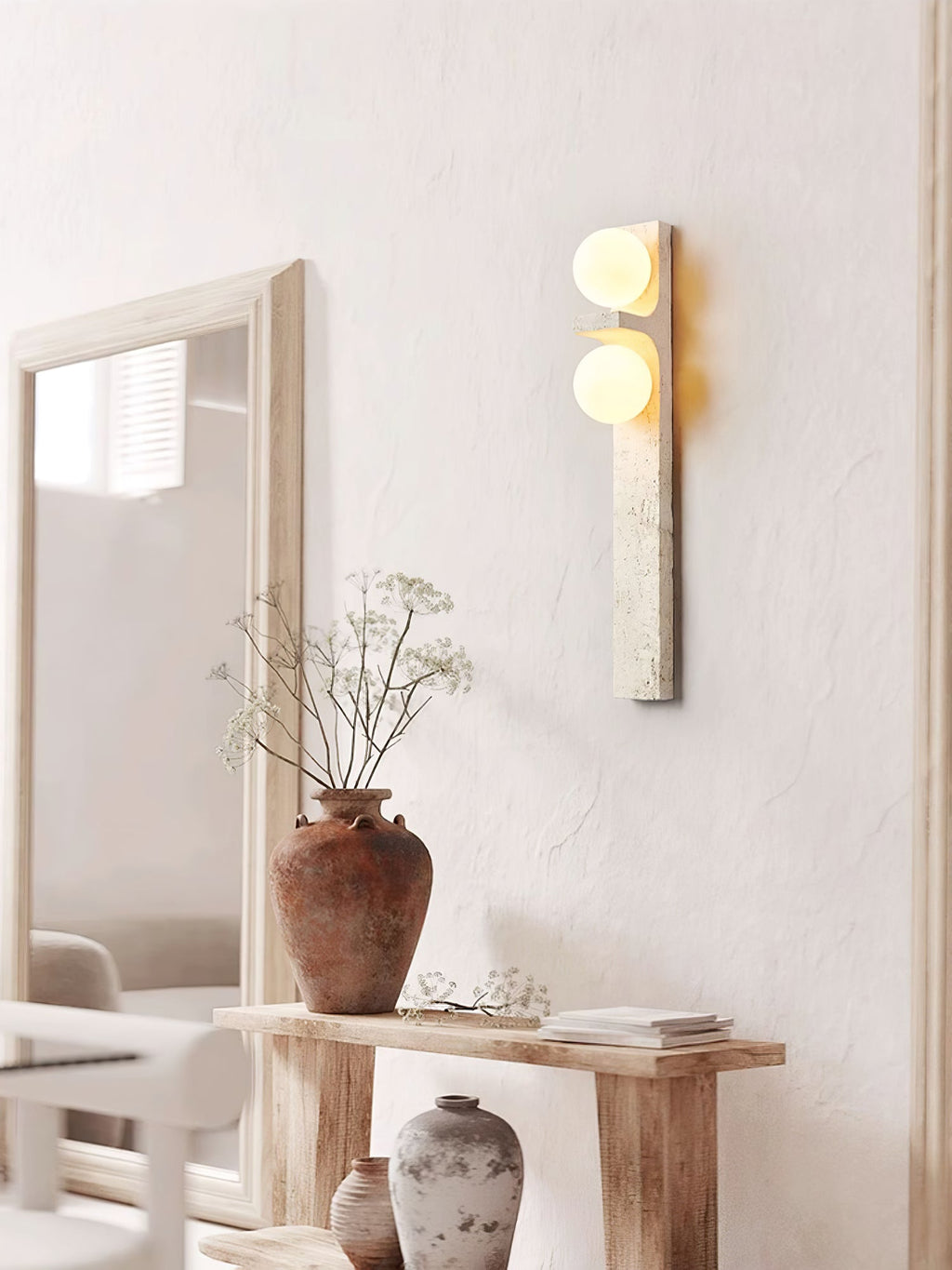 Cassiopeia Wall Light Minimalist in Travertine - Kingsley Beaumont