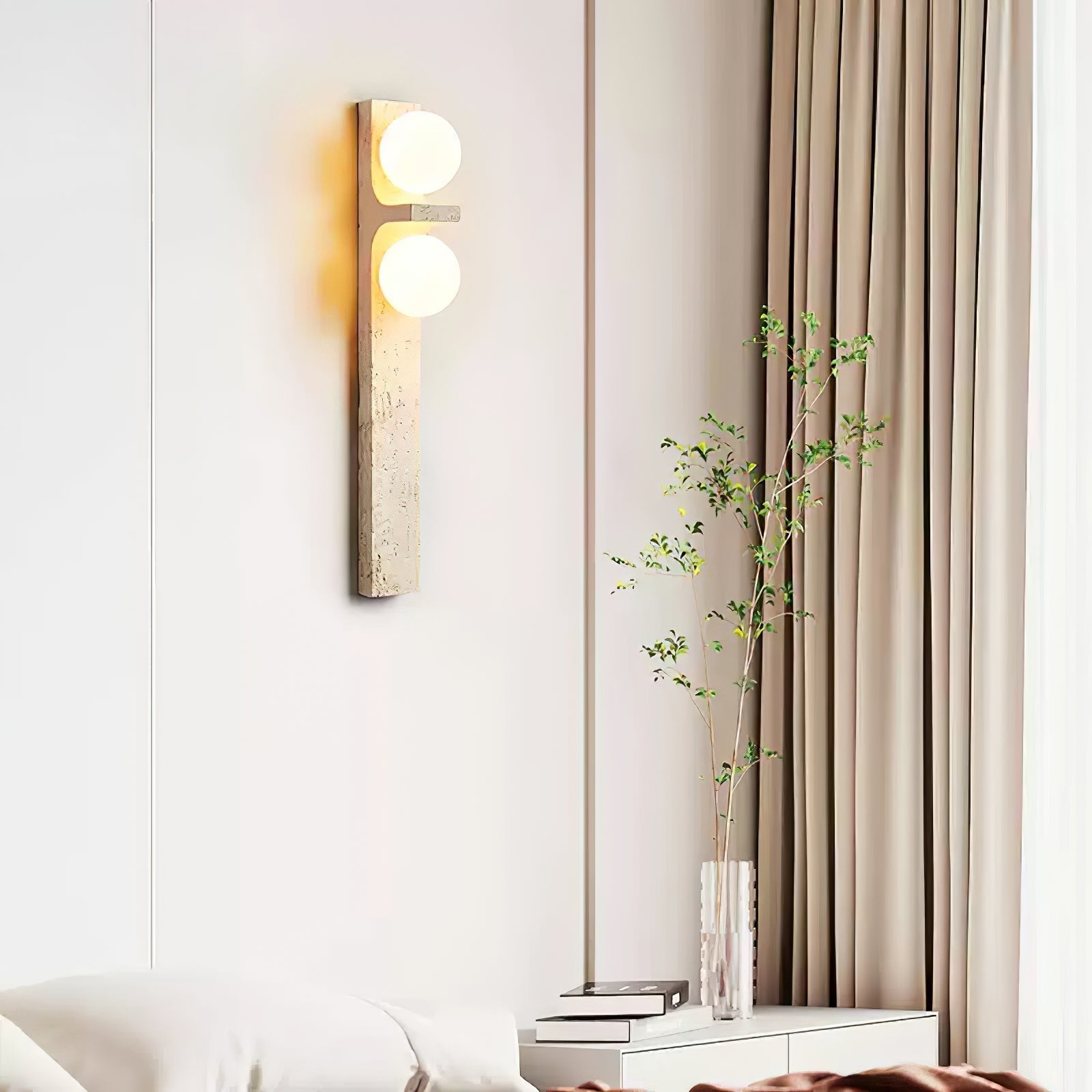 Cassiopeia Wall Light Minimalist in Travertine - Kingsley Beaumont