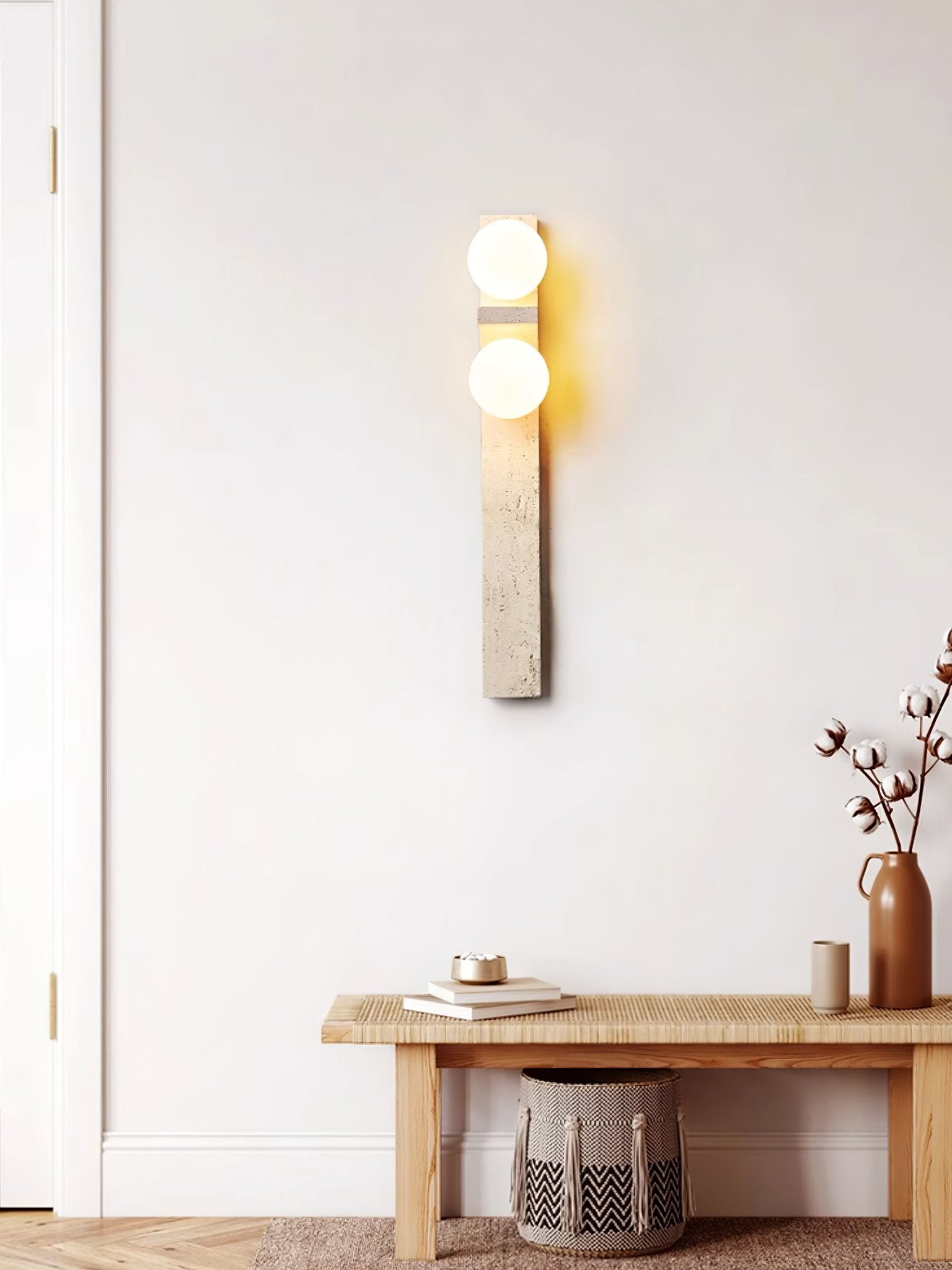 Cassiopeia Wall Light Minimalist in Travertine - Kingsley Beaumont