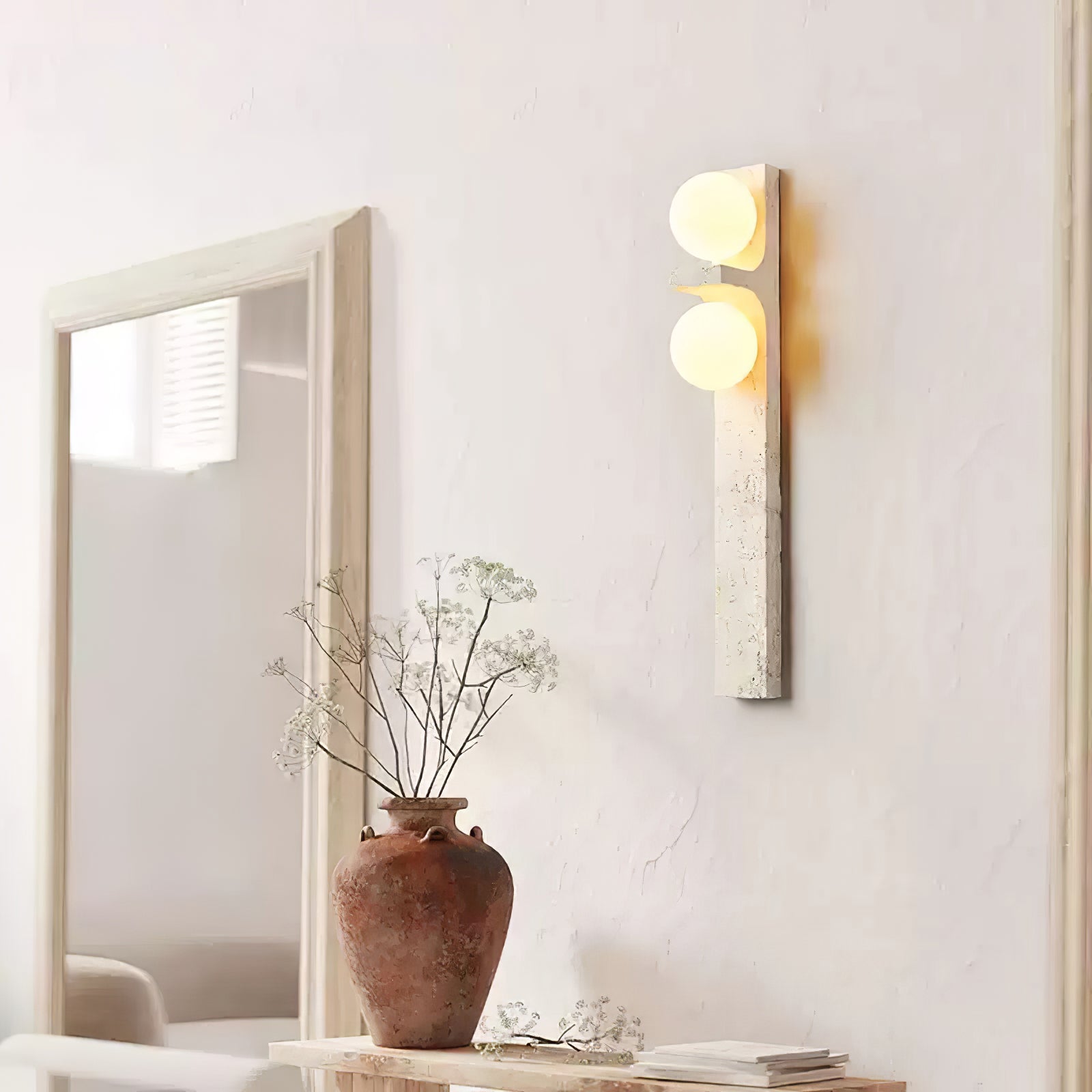 Cassiopeia Wall Light Minimalist in Travertine - Kingsley Beaumont