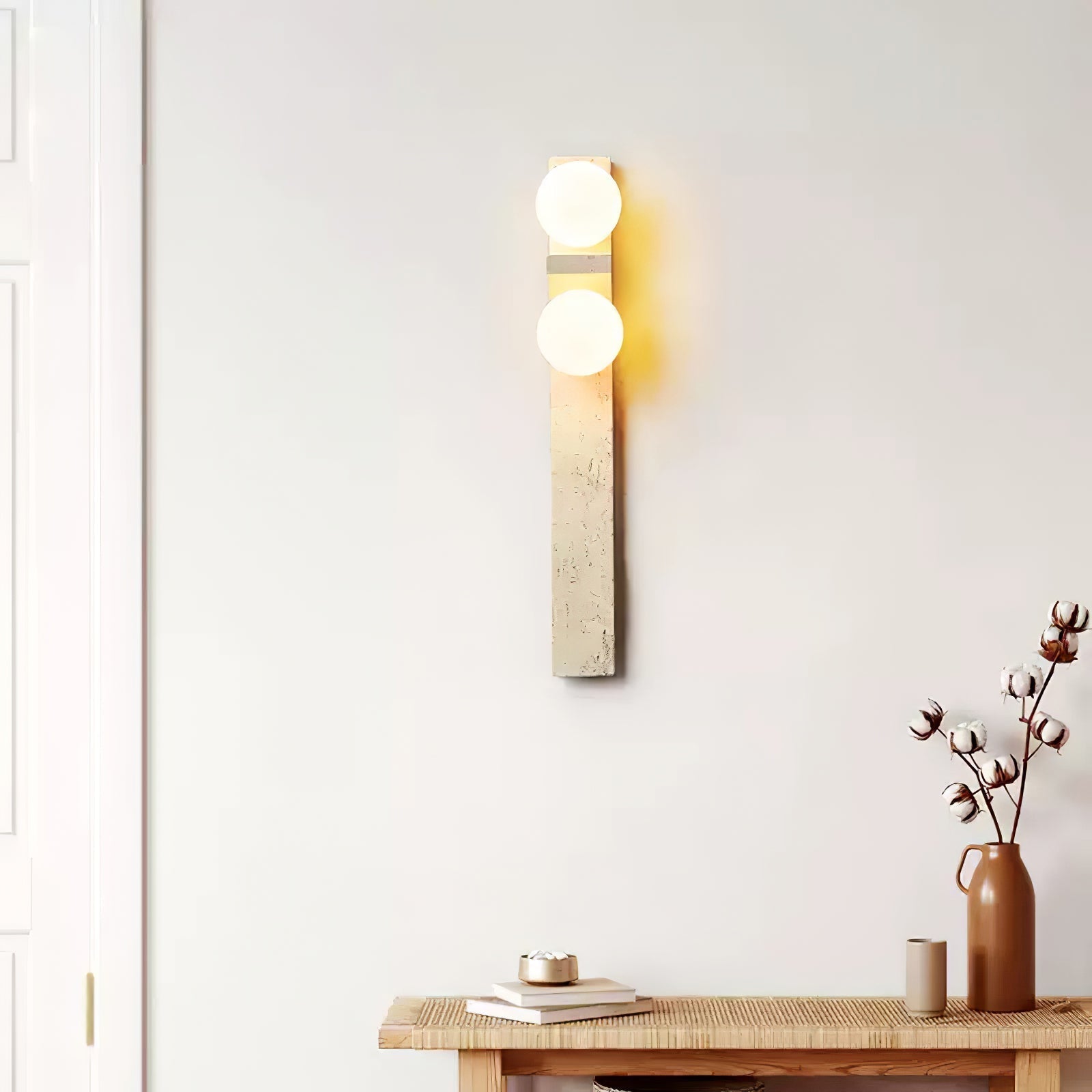 Cassiopeia Wall Light Minimalist in Travertine - Kingsley Beaumont