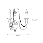 Jarnbruvys Traditional Candle Metal Crystal Wall Lamp