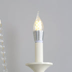 Jarnbruvys Traditional Candle Metal Crystal Wall Lamp