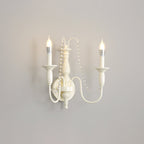 Jarnbruvys Traditional Candle Metal Crystal Wall Lamp