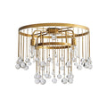 Fljotuvyo Postmodern Luxury Brass Crystal Flush Mount Ceiling Lamp