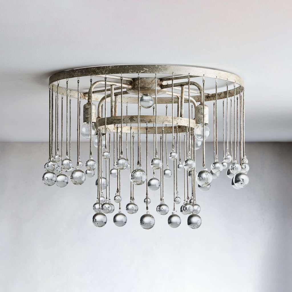Fljotuvyo Postmodern Luxury Brass Crystal Flush Mount Ceiling Lamp