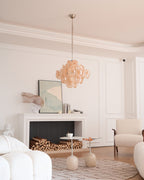 Aurora Chandelier Apricot Murano Glass Disc Layered Artistic