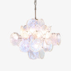 Aurora Chandelier Iridescent Murano Disc Layered