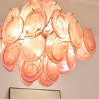 Aurora Chandelier Pink Glass Disc Layered Romantic