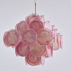 Aurora Chandelier Pink Glass Disc Layered Romantic