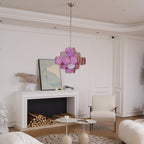Aurora Chandelier Pink Glass Disc Layered Romantic