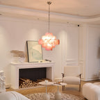 Aurora Chandelier Pink Glass Disc Layered Romantic