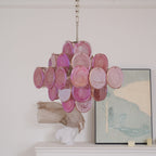 Aurora Chandelier Pink Glass Disc Layered Romantic