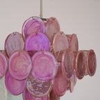 Aurora Chandelier Pink Glass Disc Layered Romantic