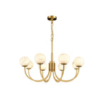 Mjolkuvys Modern Minimalist Globe Brass Alabaster Chandelier