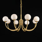 Mjolkuvys Modern Minimalist Globe Brass Alabaster Chandelier