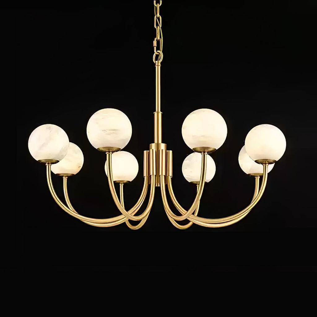 Alira Chandelier Vintage in Alabaster - Kingsley Beaumont