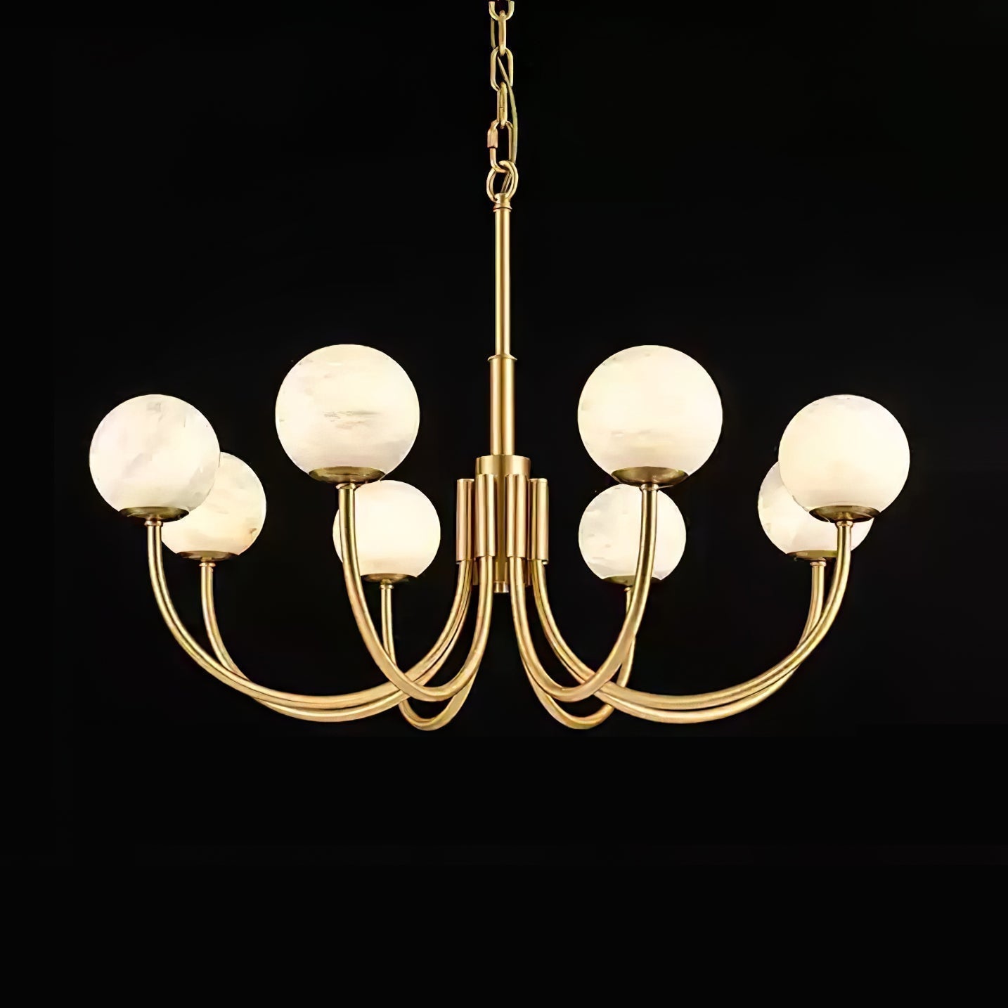 Alira Chandelier Vintage in Alabaster - Kingsley Beaumont