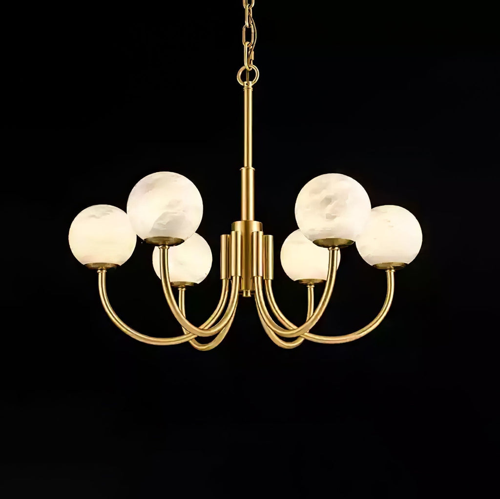 Alira Chandelier Vintage in Alabaster - Kingsley Beaumont