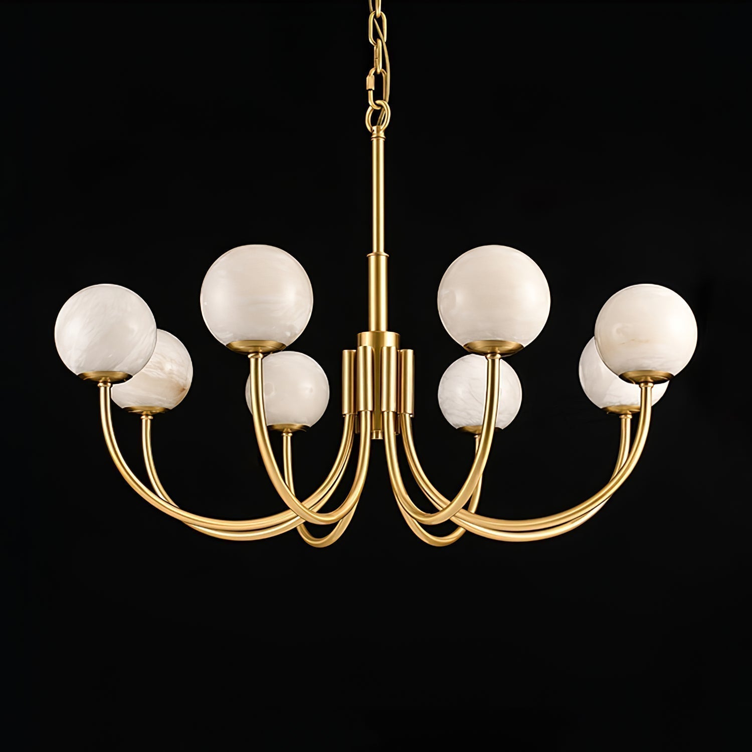 Alira Chandelier Vintage in Alabaster - Kingsley Beaumont