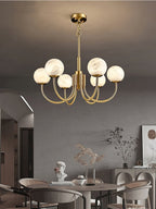 Alira Chandelier Vintage in Alabaster - Kingsley Beaumont