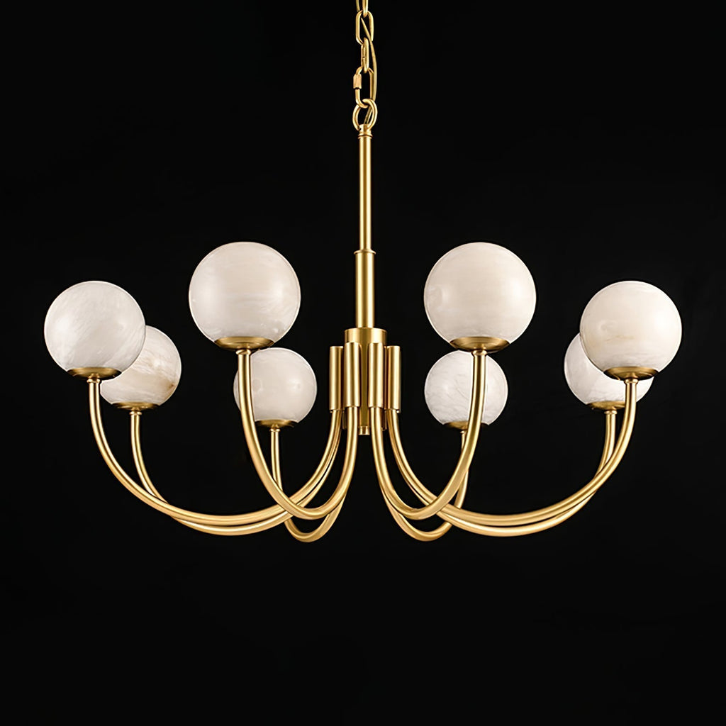 Alira Chandelier Vintage in Alabaster - Kingsley Beaumont