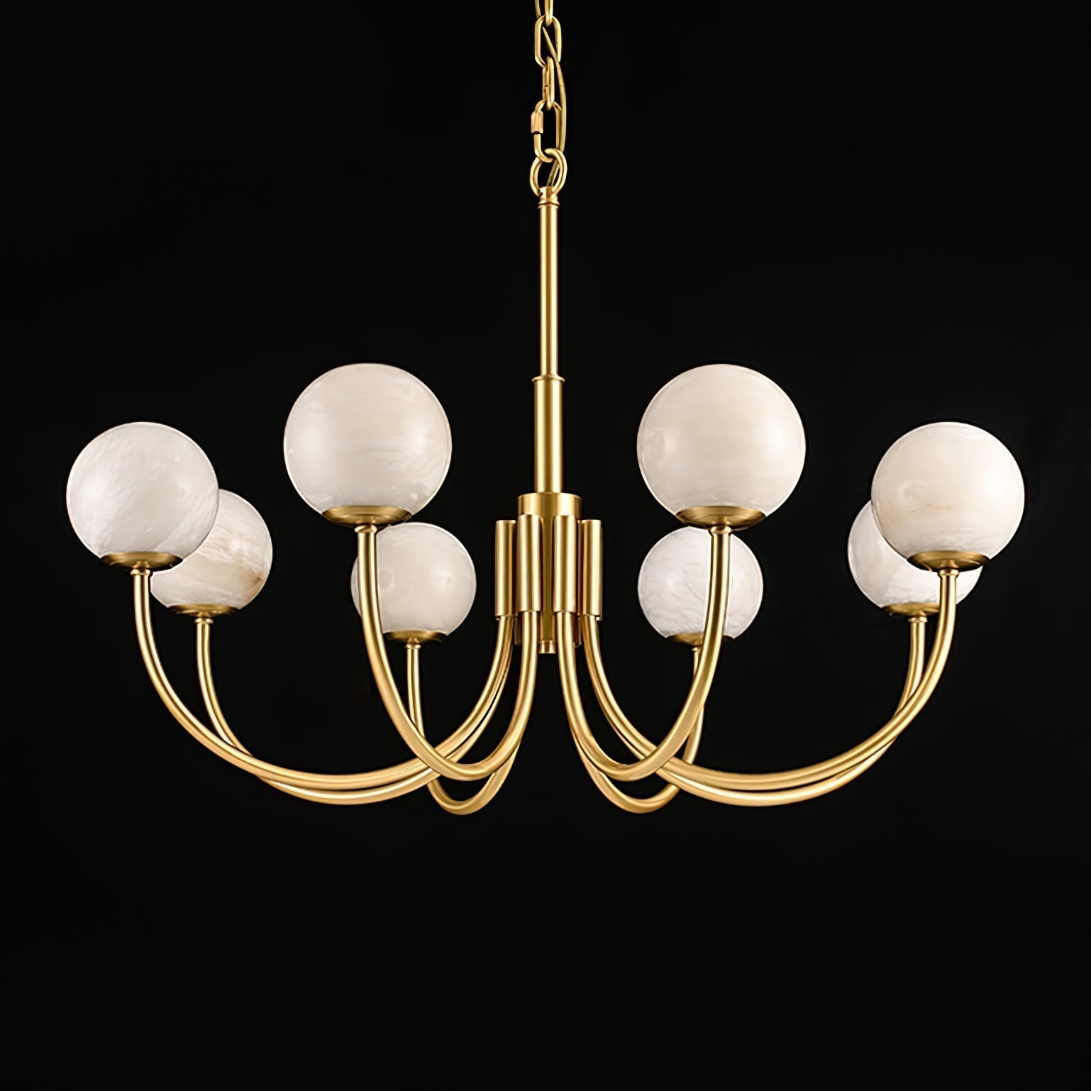 Alira Chandelier Vintage in Alabaster - Kingsley Beaumont