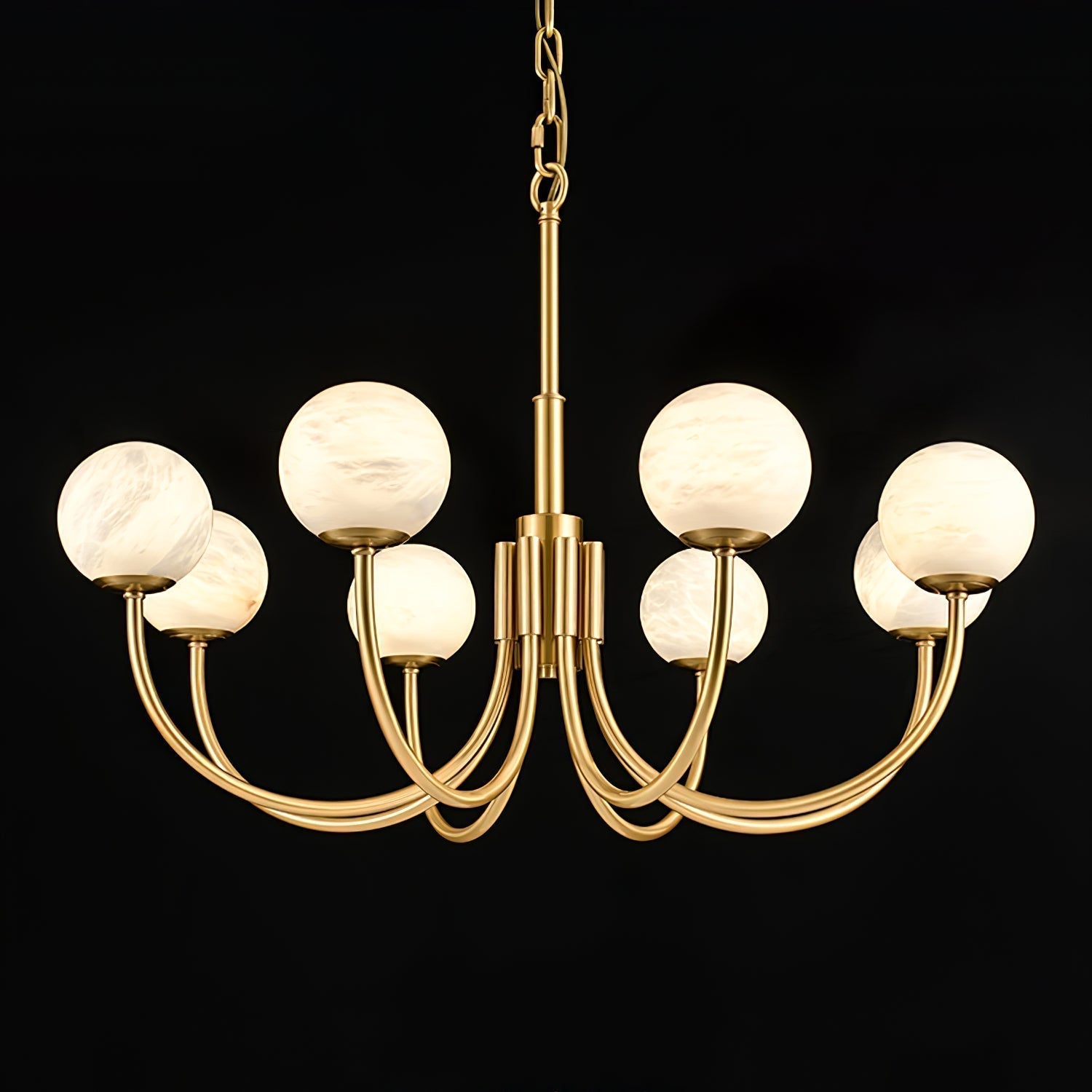 Alira Chandelier Vintage in Alabaster - Kingsley Beaumont