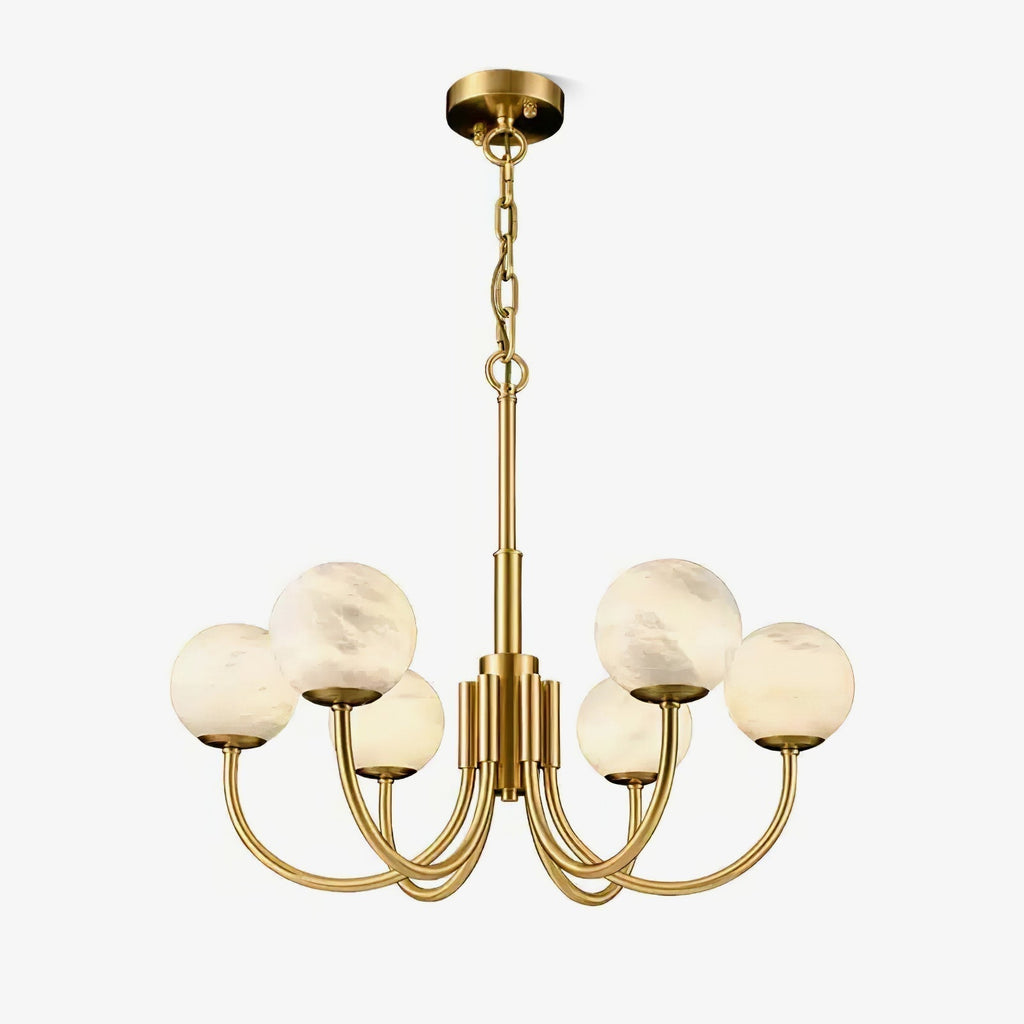 Alira Chandelier Vintage in Alabaster - Kingsley Beaumont