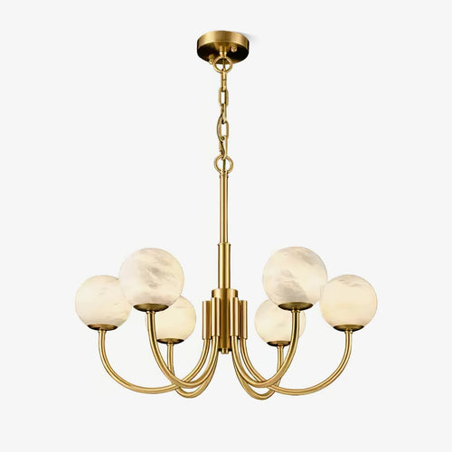 Alira Chandelier Vintage in Alabaster - Kingsley Beaumont