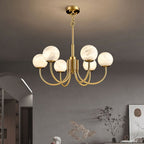 Alira Chandelier Vintage in Alabaster - Kingsley Beaumont