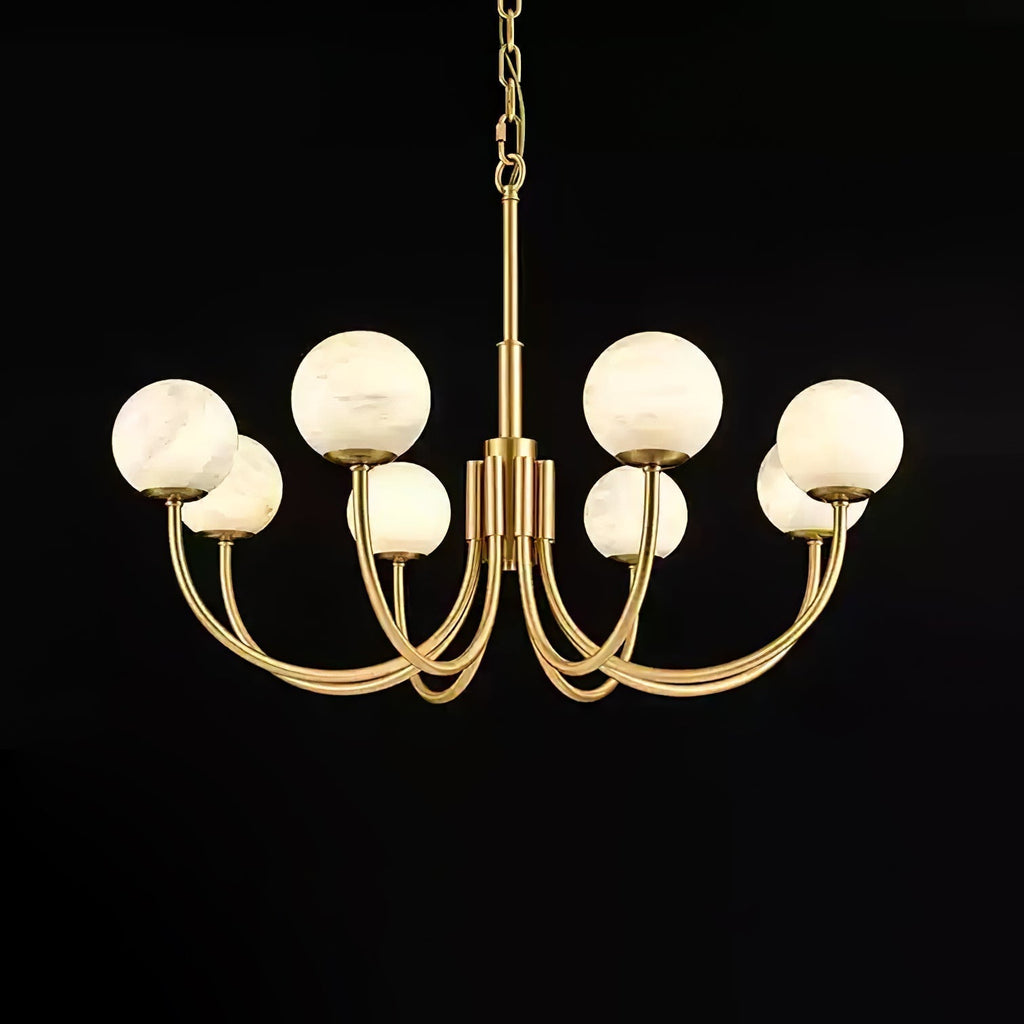 Alira Chandelier Vintage in Alabaster - Kingsley Beaumont
