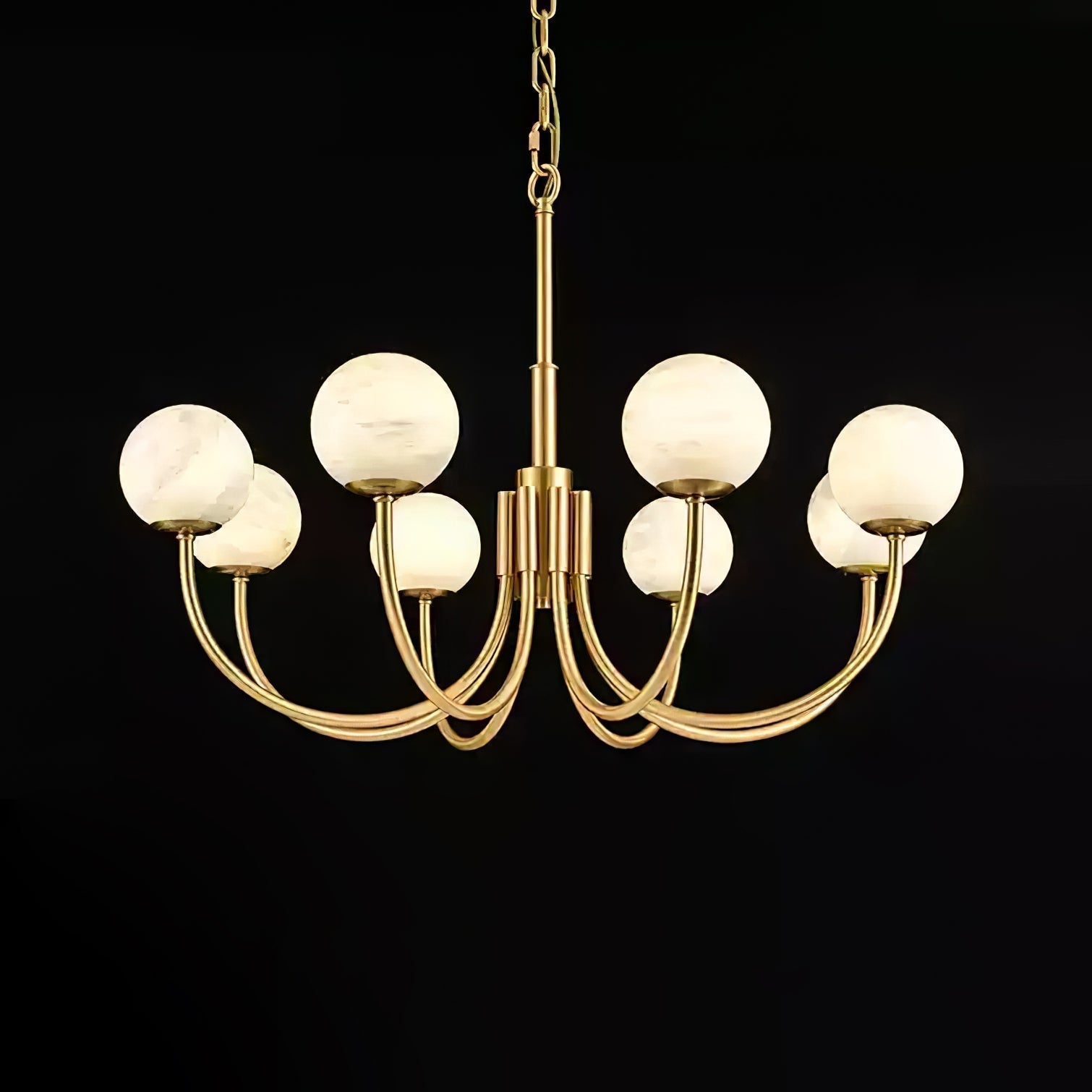 Alira Chandelier Vintage in Alabaster - Kingsley Beaumont
