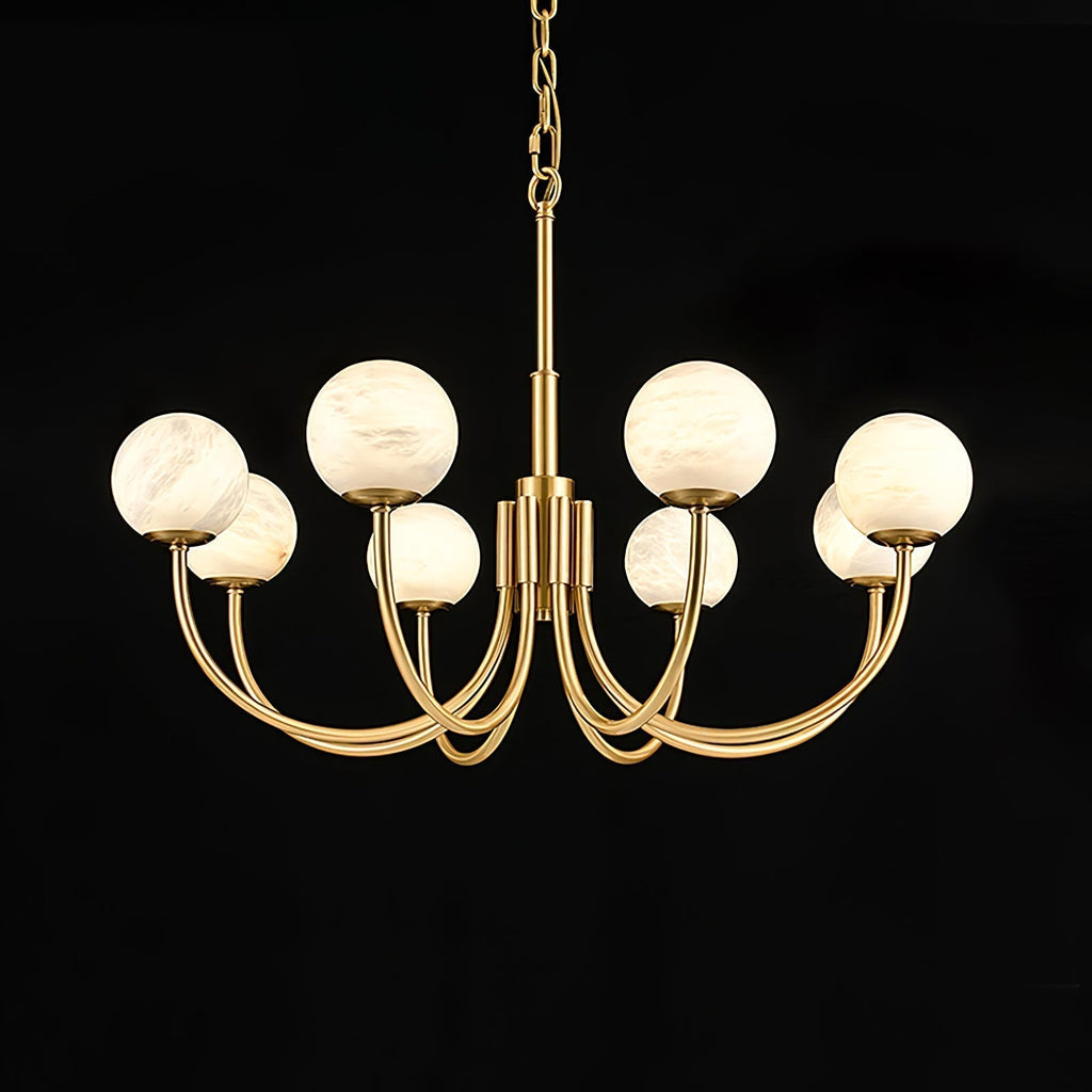 Alira Chandelier Vintage in Alabaster - Kingsley Beaumont