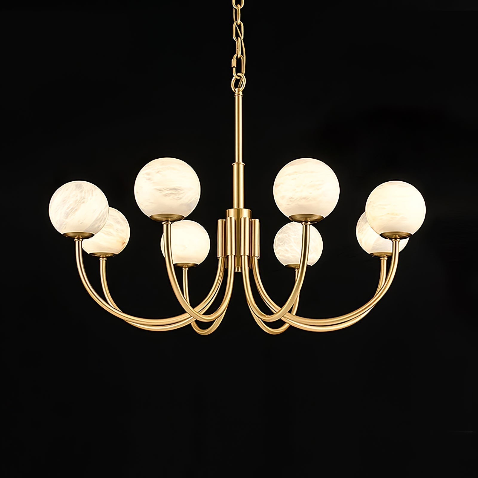 Alira Chandelier Vintage in Alabaster - Kingsley Beaumont
