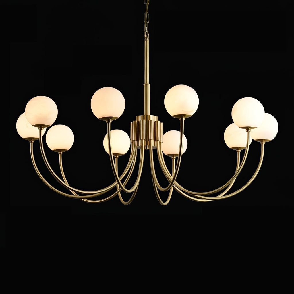 Alira Chandelier Vintage in Alabaster - Kingsley Beaumont
