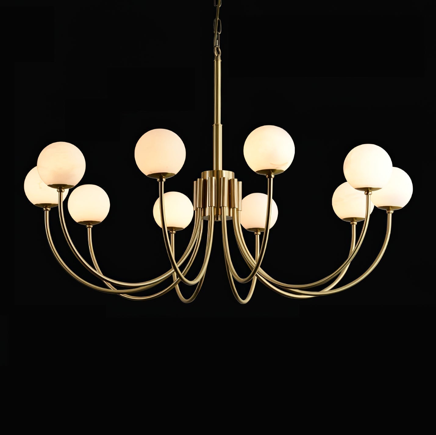 Alira Chandelier Vintage in Alabaster - Kingsley Beaumont