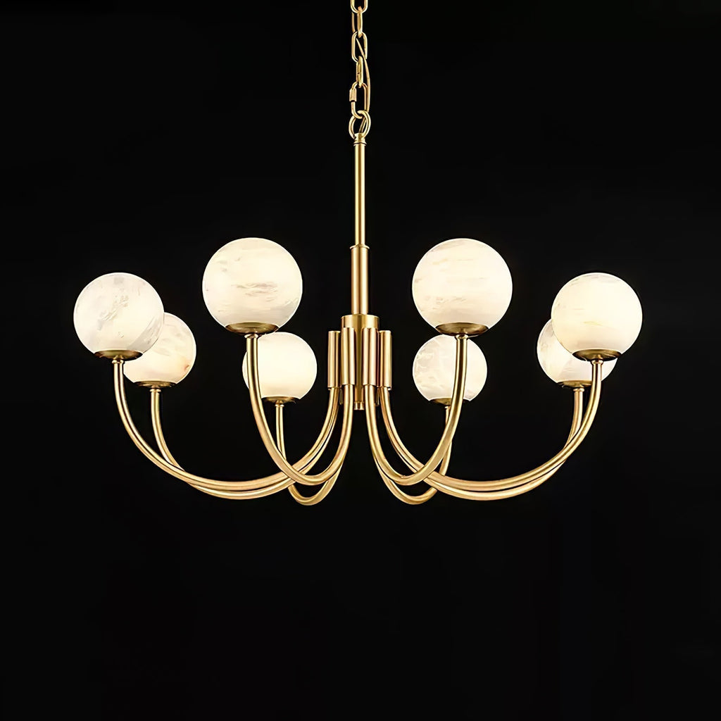 Alira Chandelier Vintage in Alabaster - Kingsley Beaumont