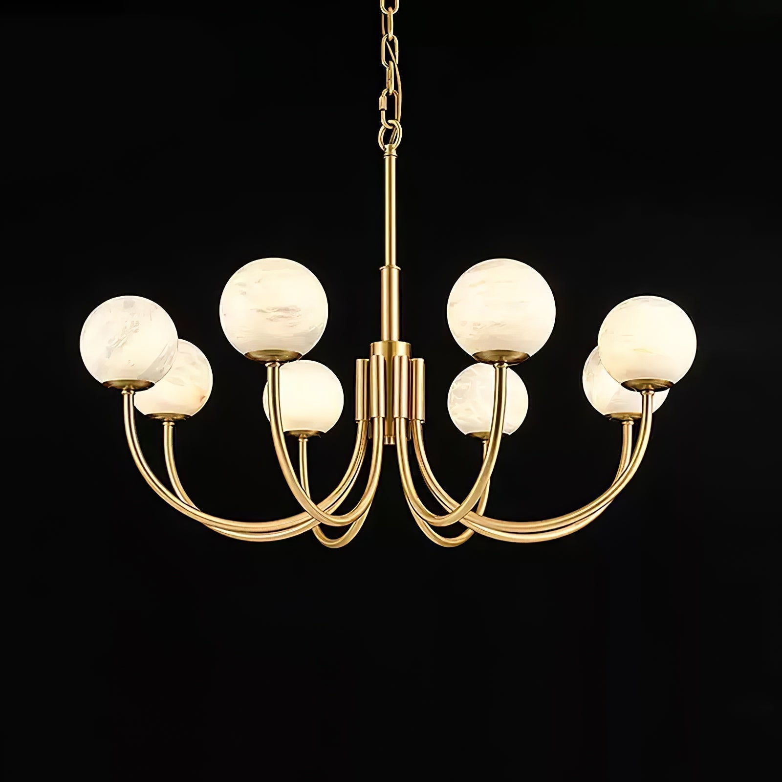 Alira Chandelier Vintage in Alabaster - Kingsley Beaumont