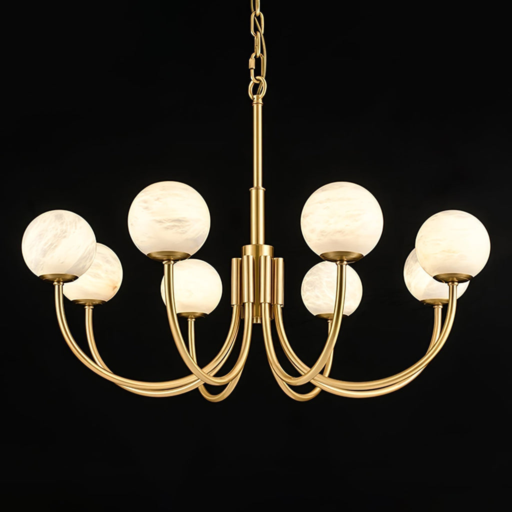 Alira Chandelier Vintage in Alabaster - Kingsley Beaumont