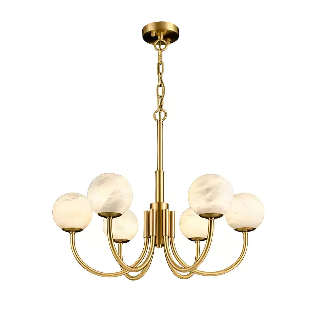 Alira Chandelier Vintage in Alabaster - Kingsley Beaumont
