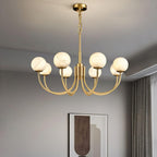 Alira Chandelier Vintage in Alabaster - Kingsley Beaumont