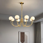 Alira Chandelier Vintage in Alabaster - Kingsley Beaumont