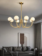 Alira Chandelier Vintage in Alabaster - Kingsley Beaumont