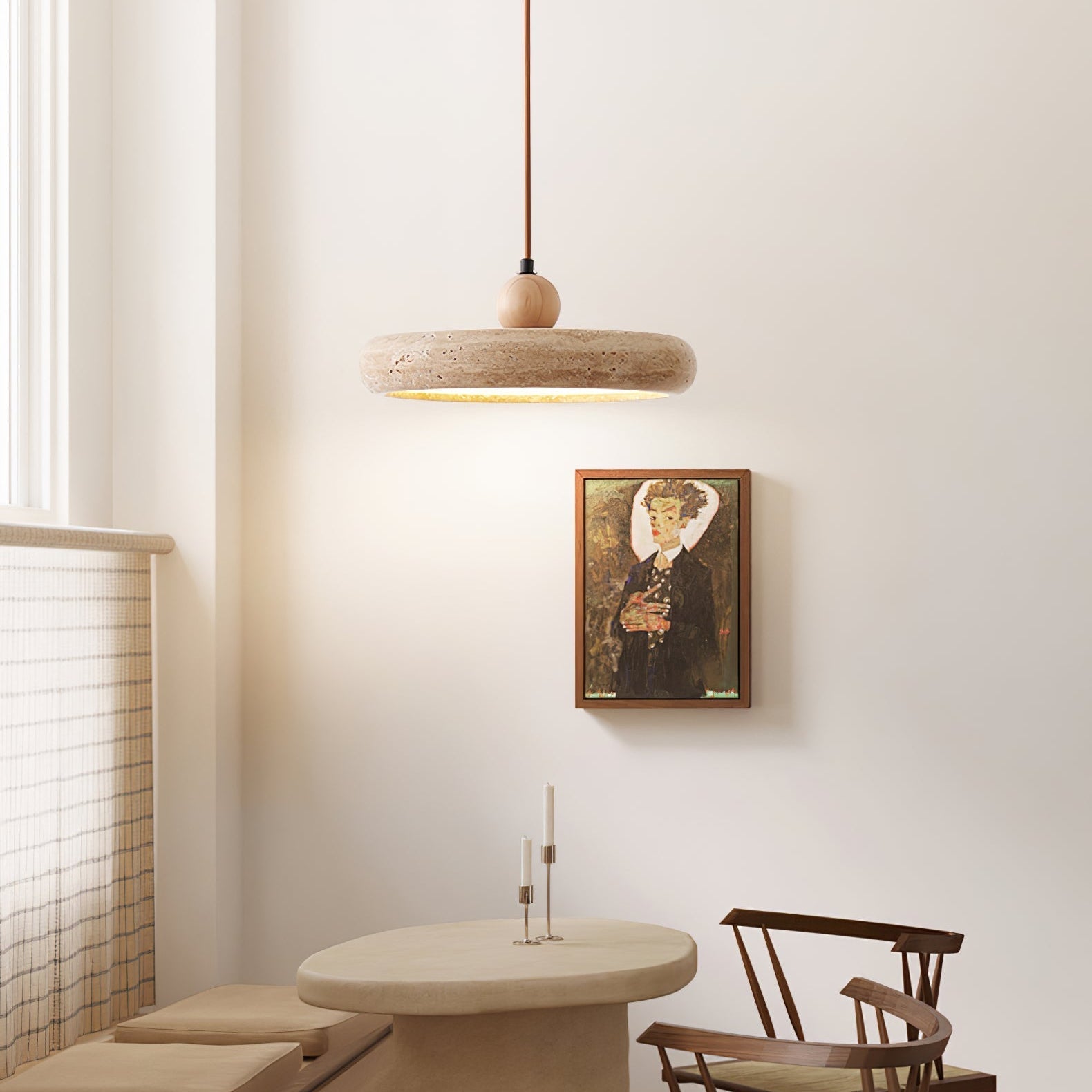 Zesolor Minimalist Travertine Pendant Light