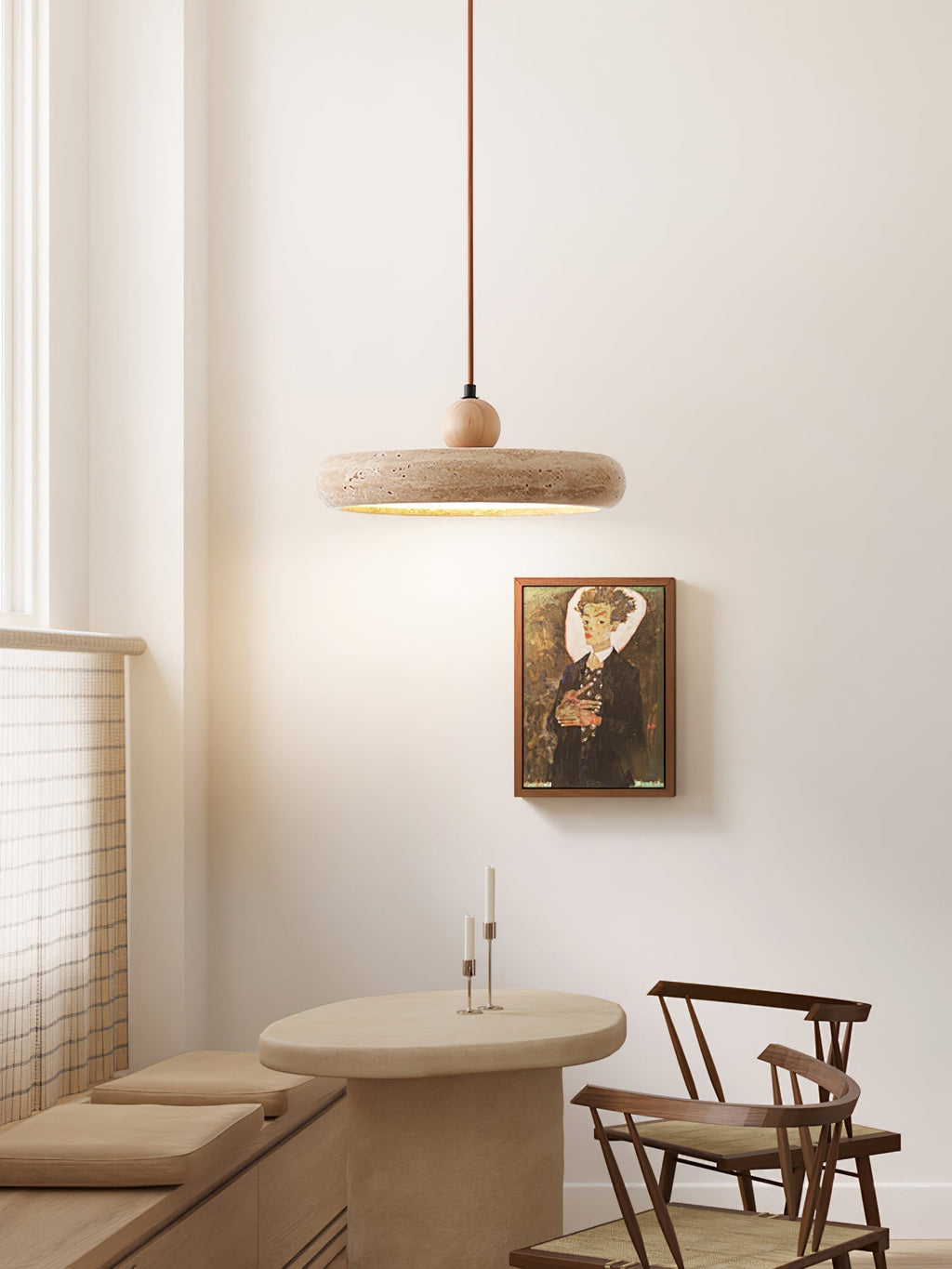 Zesolor Minimalist Travertine Pendant Light