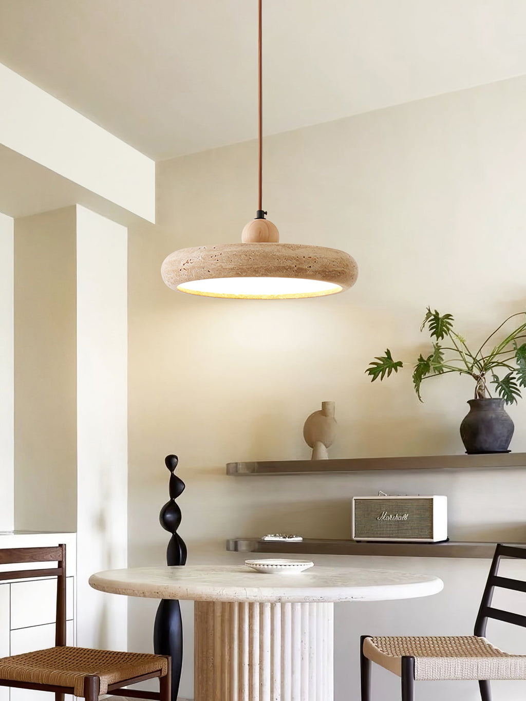 Zesolor Minimalist Travertine Pendant Light