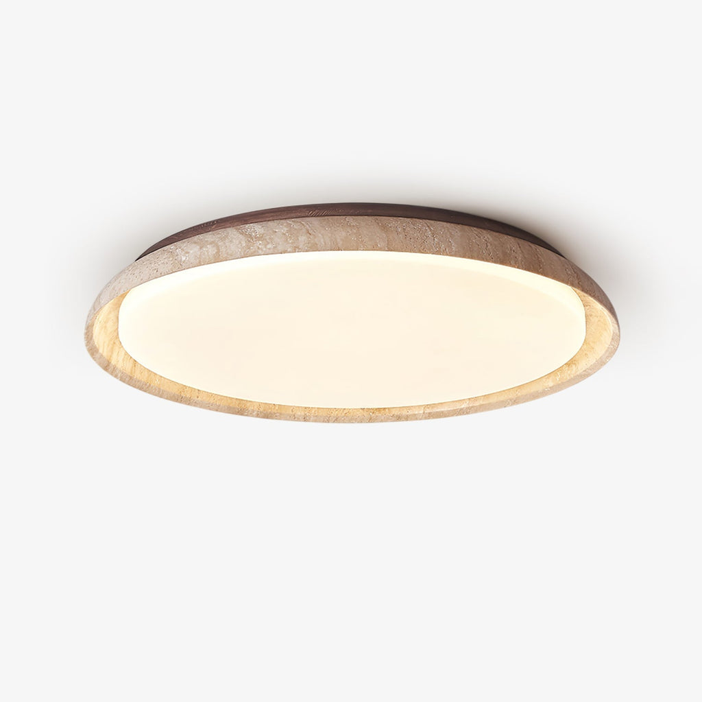 Elvinila Ring-Rim Travertine Ceiling Light